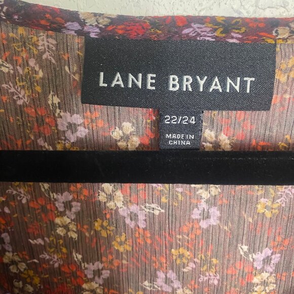 Lane Bryant Tunic Top Womens Plus Size 22/24 Floral Sheer Asymmetrical Laganlook - Picture 2 of 10